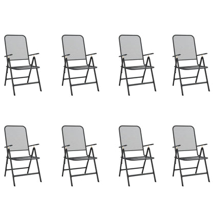 Set da Pranzo da Giardino 9pz Antracite in Rete Metallica - homemem39