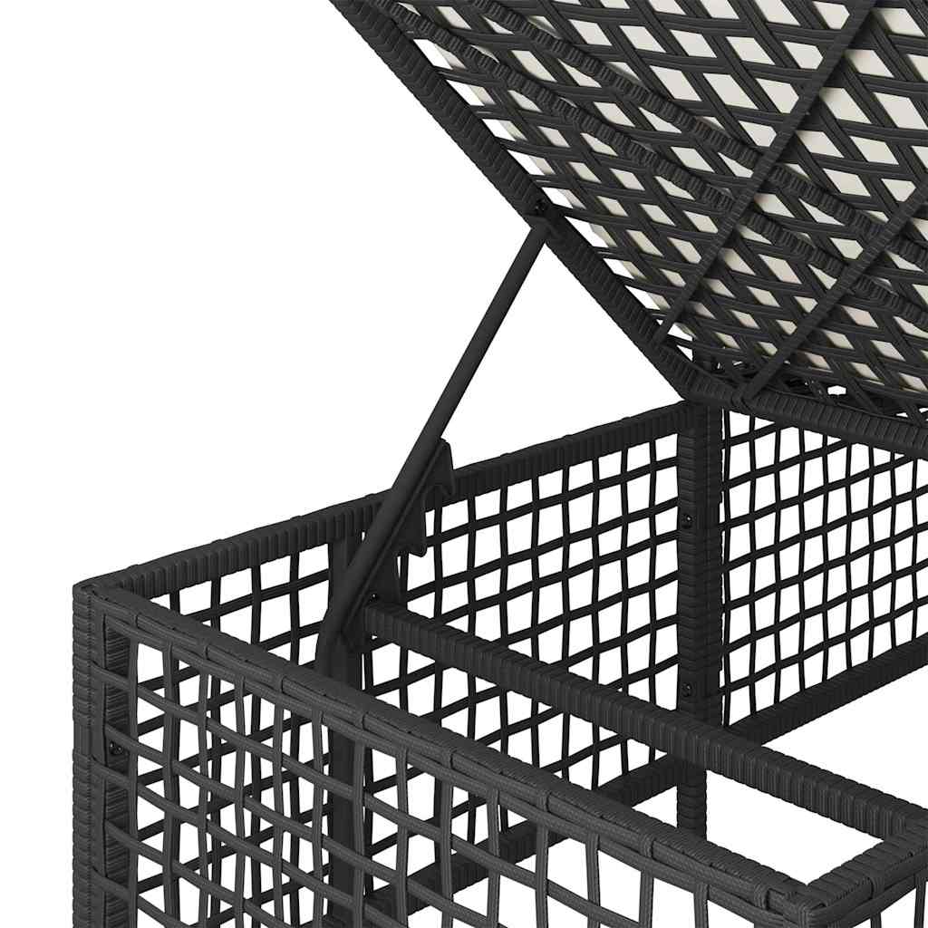Set Divani ad Angolo 3 pz con Cuscini in Polyrattan Nero