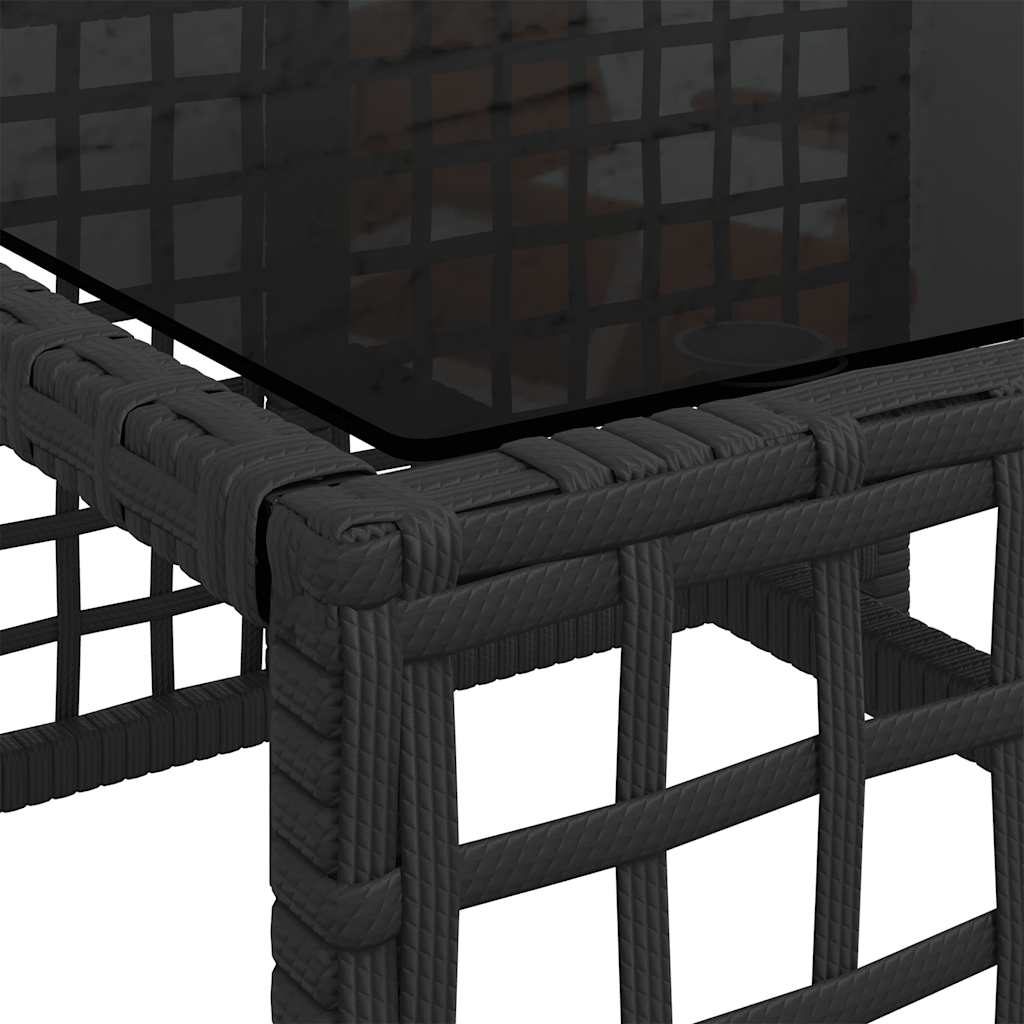 Set Divani ad Angolo 3 pz con Cuscini in Polyrattan Nero