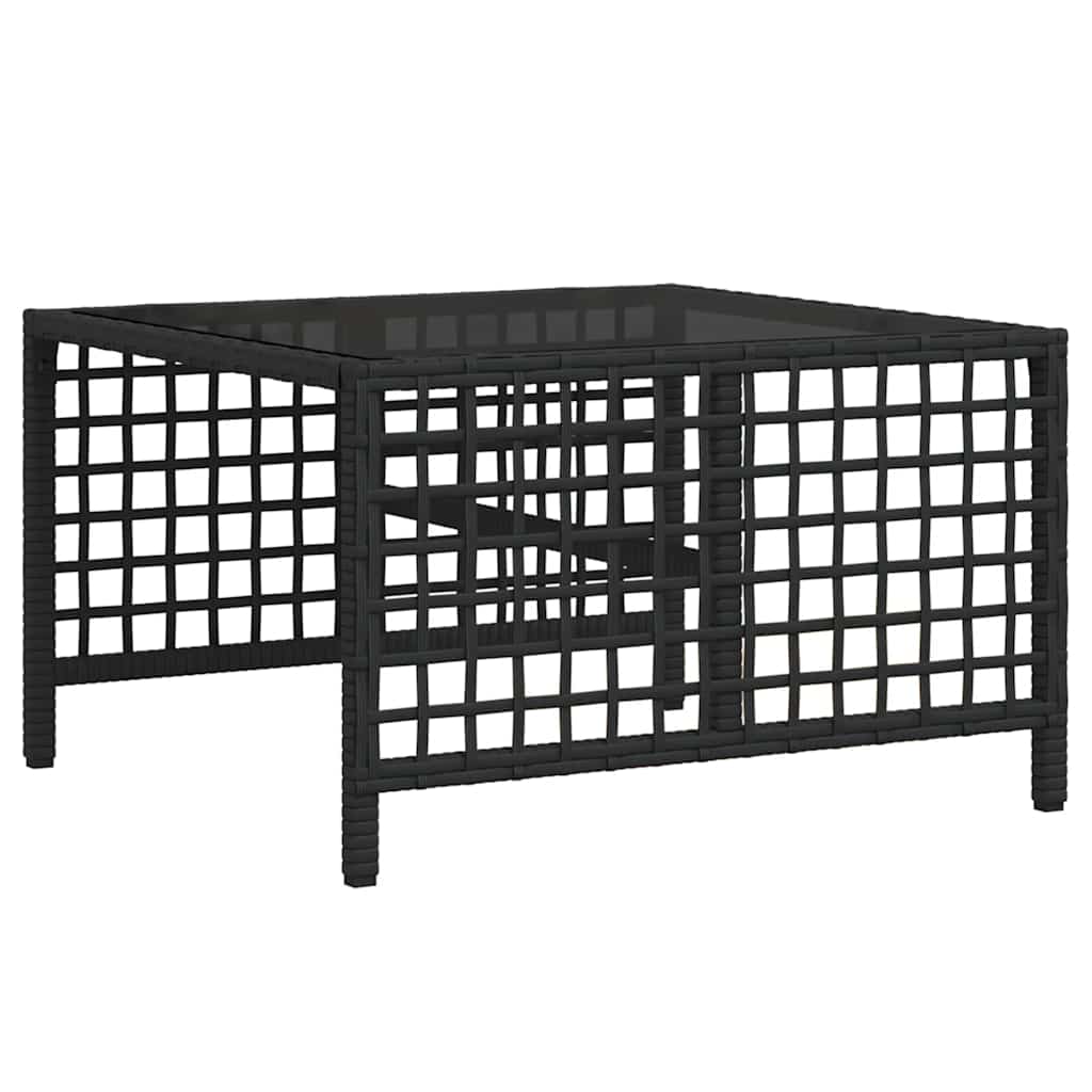 Set Divani ad Angolo 3 pz con Cuscini in Polyrattan Nero