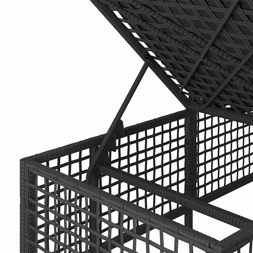 Set Divani ad Angolo 3 pz con Cuscini in Polyrattan Nero