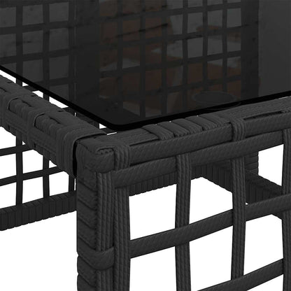 Set Divani ad Angolo 3 pz con Cuscini in Polyrattan Nero