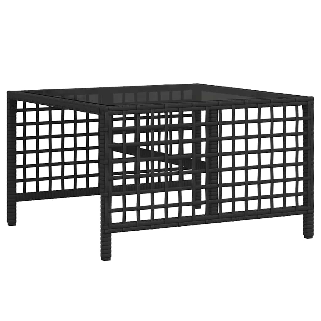 Set Divani ad Angolo 3 pz con Cuscini in Polyrattan Nero
