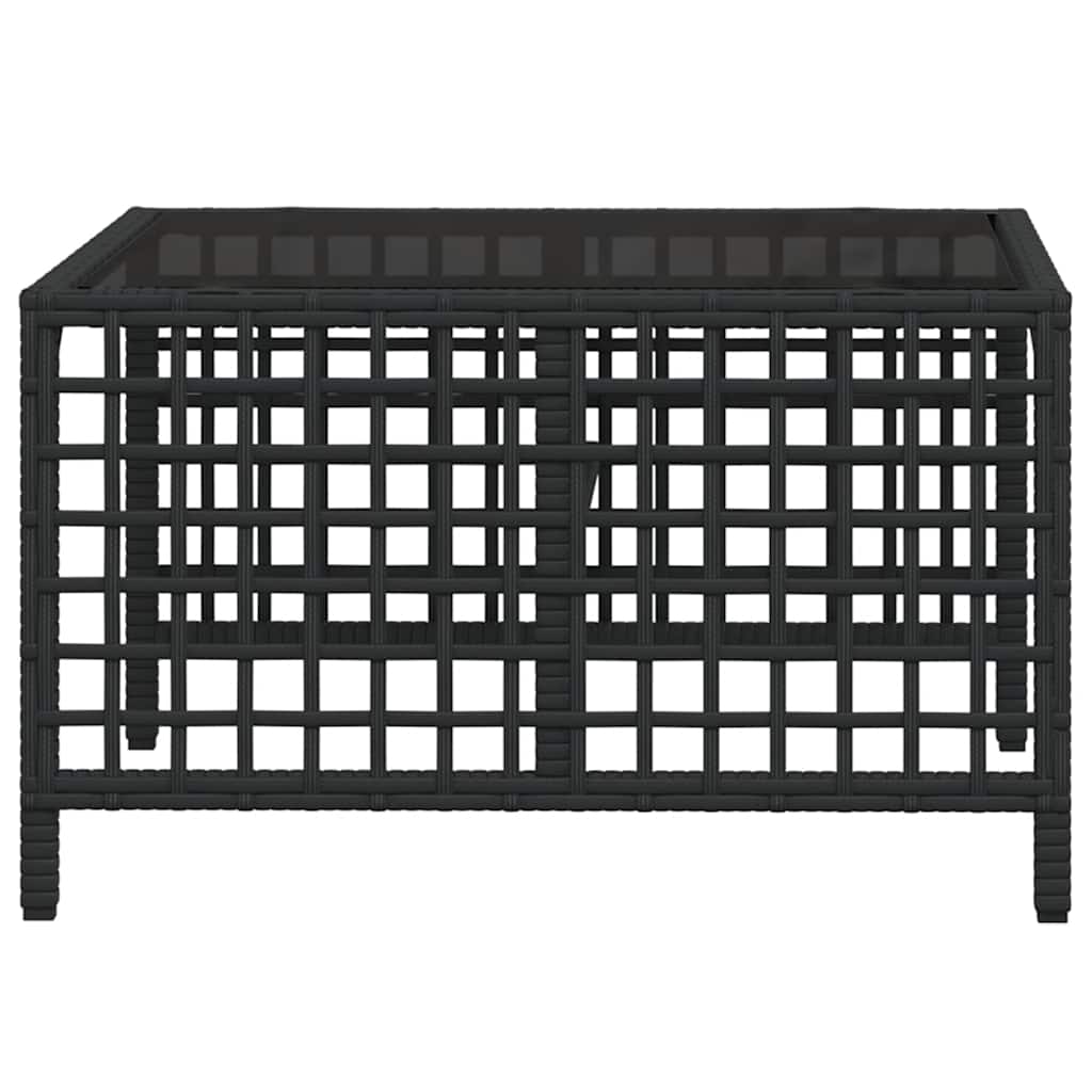 Set Divani ad Angolo 3 pz con Cuscini in Polyrattan Nero