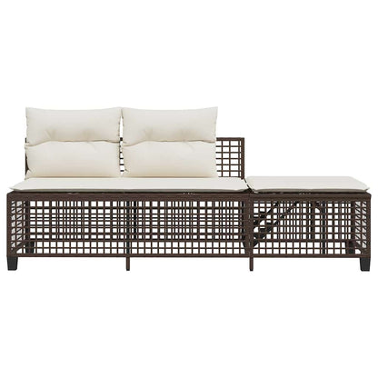 Set Divani ad Angolo 3 pz con Cuscini in Polyrattan Marrone