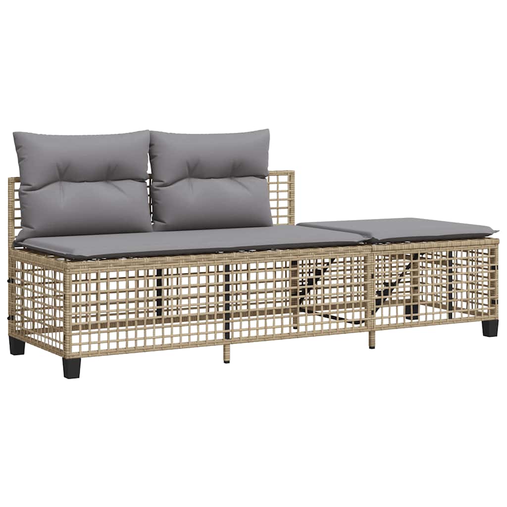 Set Divano ad Angolo 3 pz con Cuscini Beige Misto Polyrattan | homemem39