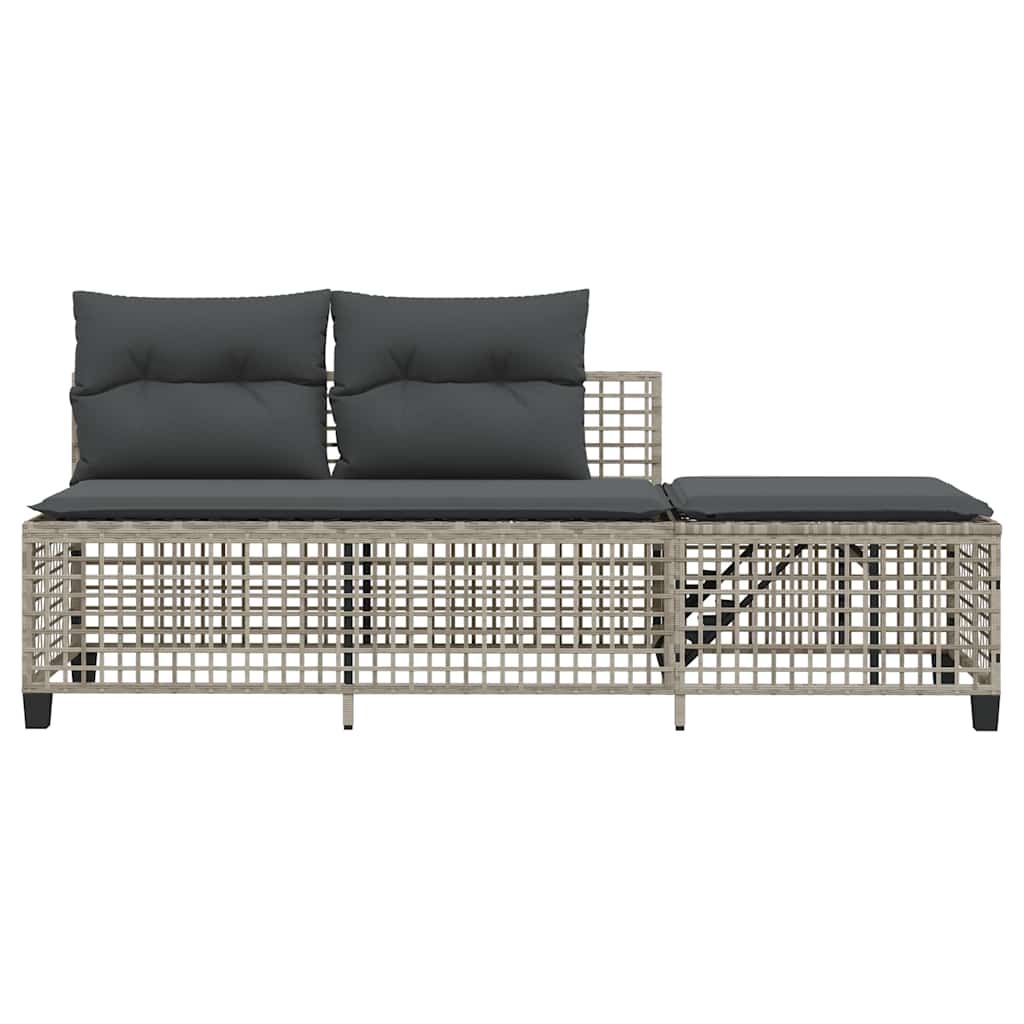 Divani da Giardino ad Angolo 3 pz Cuscini Grigio in Polyrattan