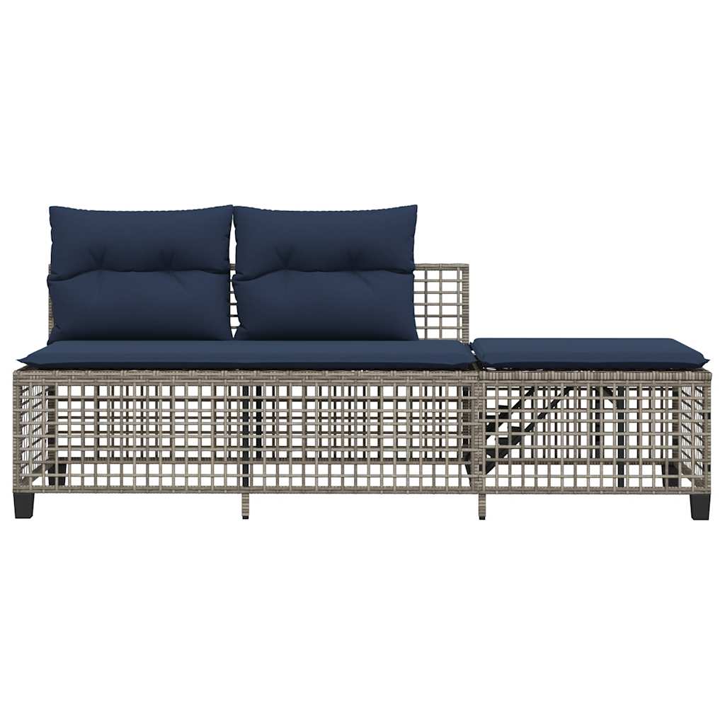 Set da giardino angolare a 3 pz con Cuscini in Polyrattan Grigio | homemem39