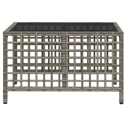 Set da giardino angolare a 3 pz con Cuscini Polyrattan Grigio