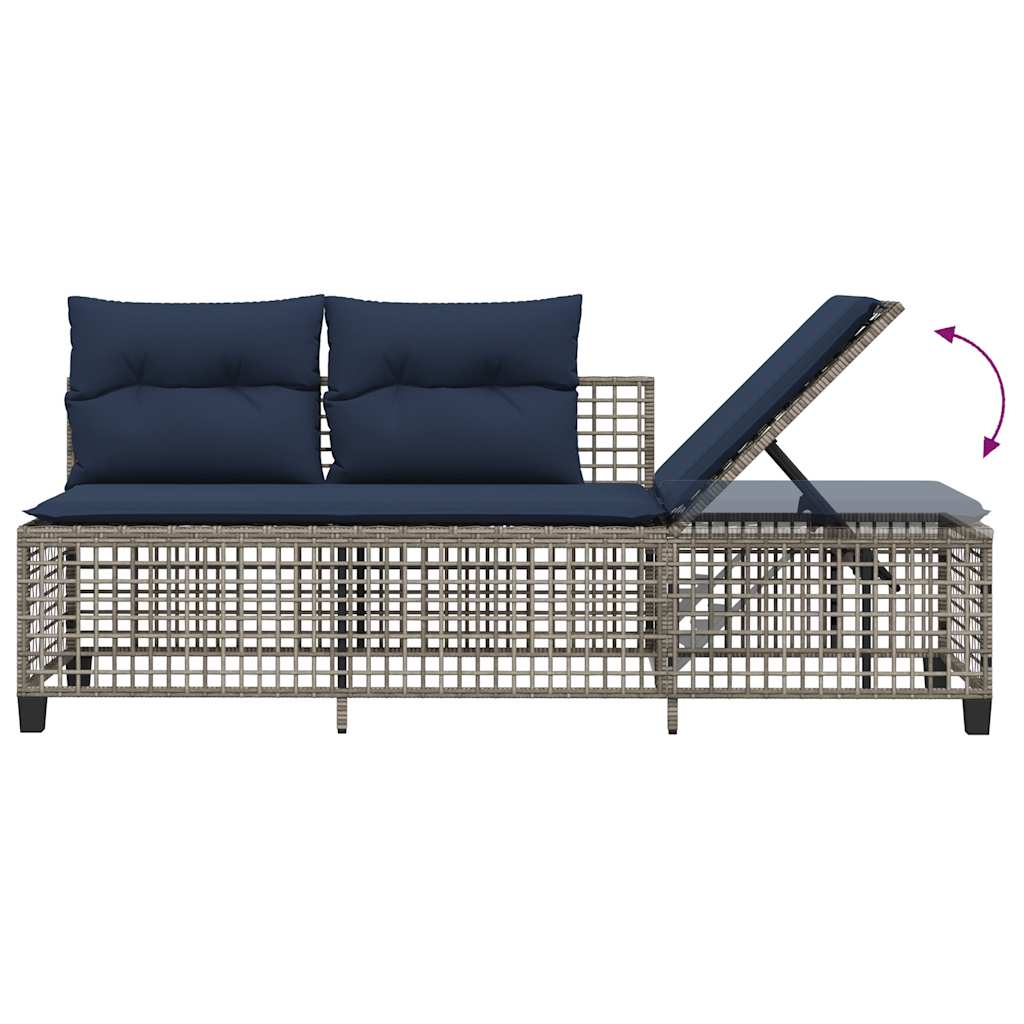 Set da giardino angolare a 3 pz con Cuscini in Polyrattan Grigio | homemem39