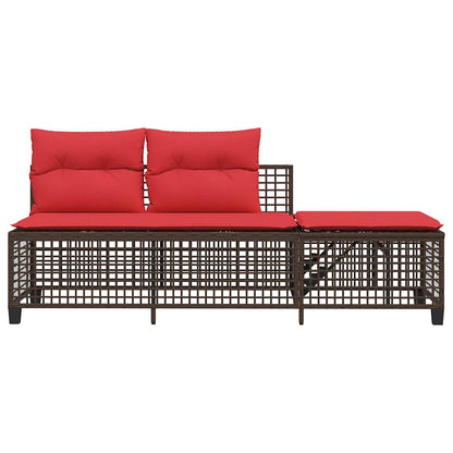 Set divano angolare da giardino a 3 pz con Cuscini in Polyrattan Marrone | homemem39