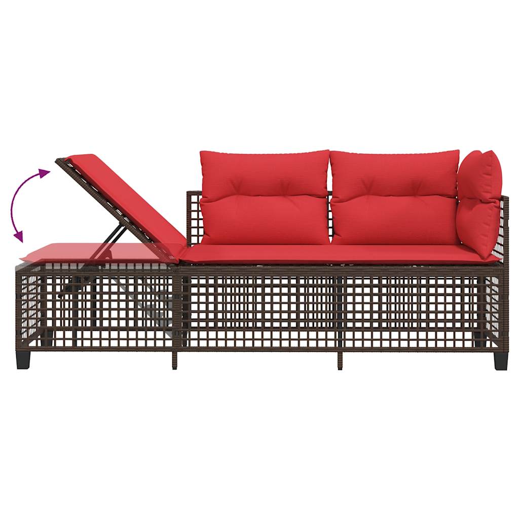 Set divano angolare da giardino a 3 pz con Cuscini in Polyrattan Marrone | homemem39