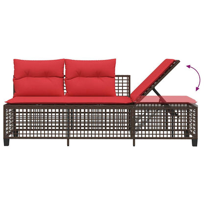 Set divano angolare da giardino a 3 pz con Cuscini in Polyrattan Marrone | homemem39