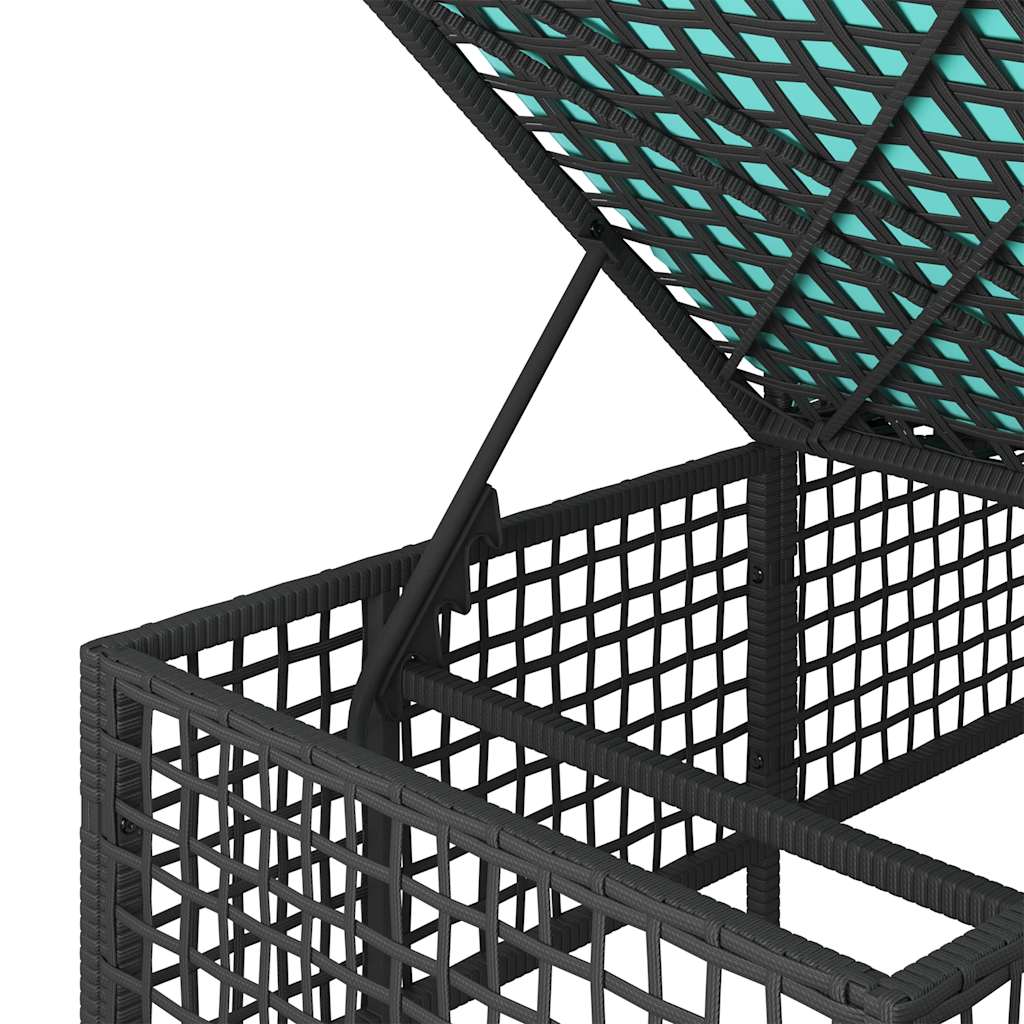 Set divano angolare da giardino a 3 pz con Cuscini Nero