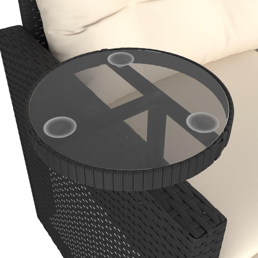 Set Divani da Giardino 3 pz con Cuscini in Polyrattan Nero | homemem39