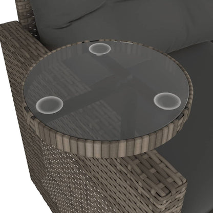Set Divani da Giardino 3 pz con Cuscini Grigio in Polyrattan | homemem39