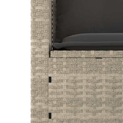 Set Divano da Giardino 3pz con Cuscini Grigio Chiaro Polyrattan | homemem39