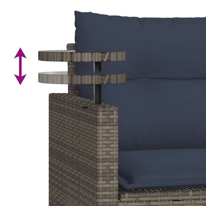 Set Divani da Giardino 3 pz con Cuscini Grigio in Polyrattan | homemem39