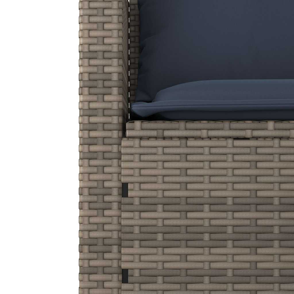 Set Divani da Giardino 3 pz con Cuscini Grigio in Polyrattan | homemem39