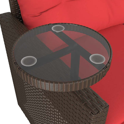 Set Divani da Giardino 3 pz con Cuscini Marrone in Polyrattan | homemem39