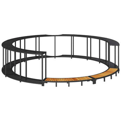 Bordo per Vasca da Spa con Portaoggetti&Gradino Polyrattan Nero | homemem39