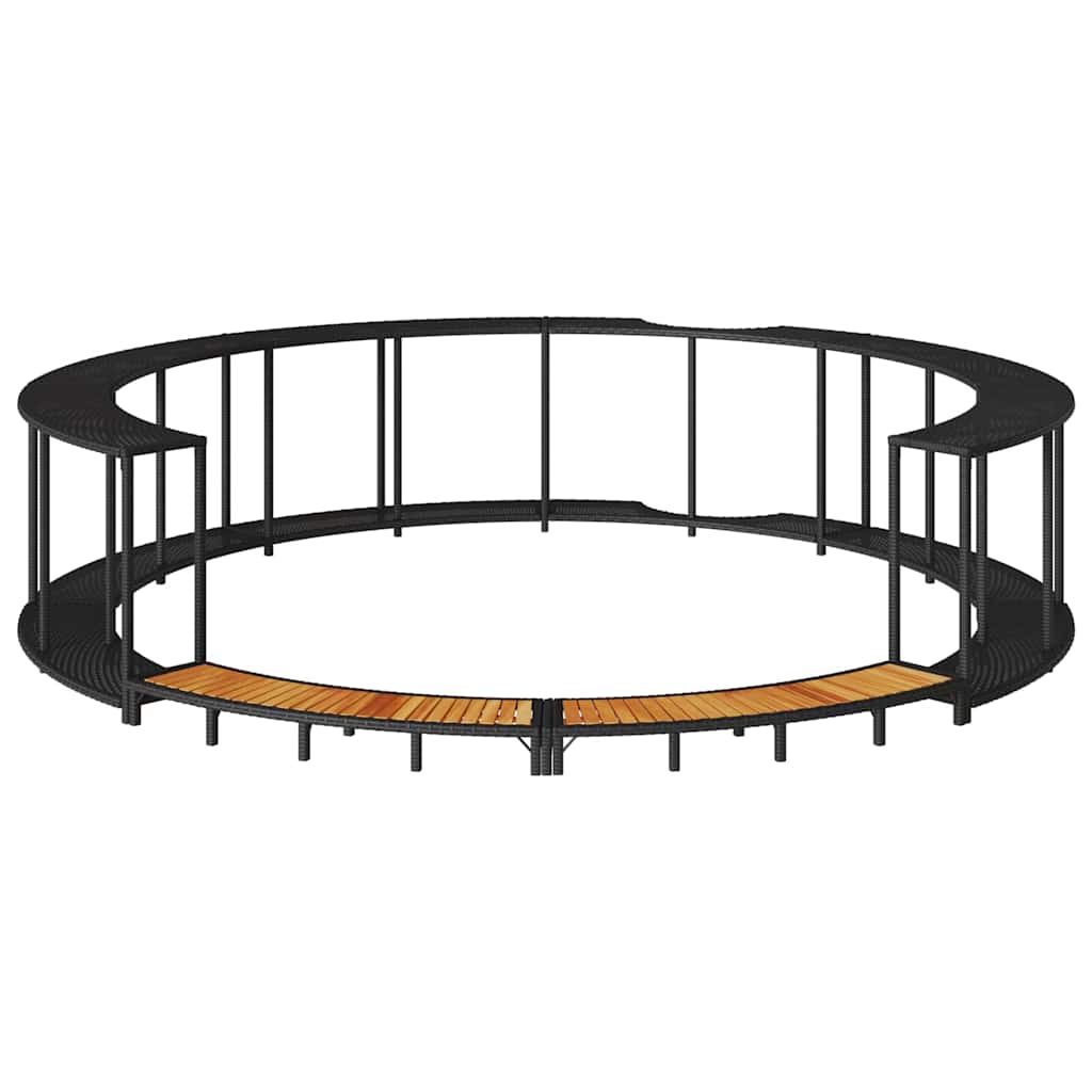 Bordo per Vasca da Spa con Portaoggetti&Gradino Polyrattan Nero | homemem39