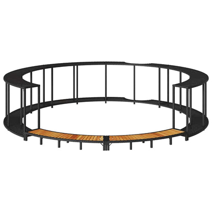 Bordo per Vasca da Spa con Portaoggetti&Gradino Polyrattan Nero | homemem39