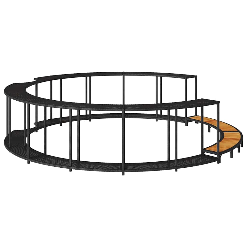 Bordo per Vasca da Spa con Portaoggetti&Gradino Polyrattan Nero | homemem39
