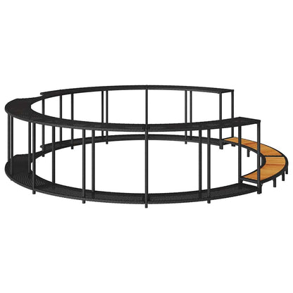 Bordo per Vasca da Spa con Portaoggetti&Gradino Polyrattan Nero | homemem39