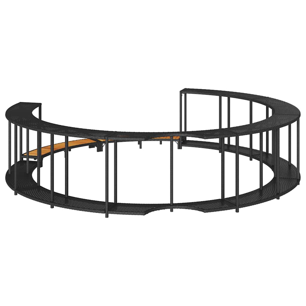Bordo per Vasca da Spa con Portaoggetti&Gradino Polyrattan Nero | homemem39