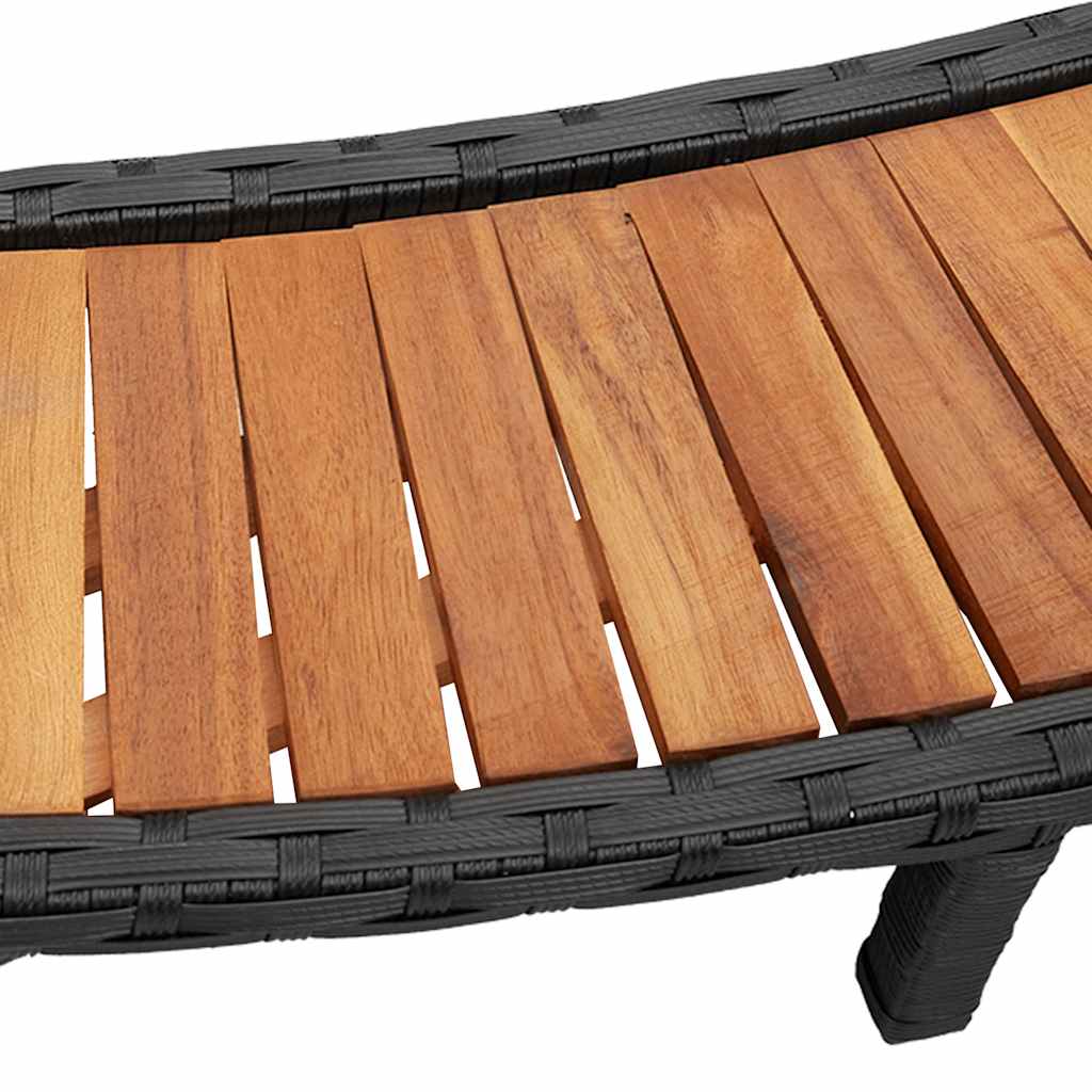 Bordo per Vasca da Spa con Portaoggetti&Gradino Polyrattan Nero - homemem39