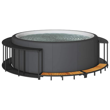 Bordo per Vasca da Spa con Portaoggetti&Gradino Polyrattan Nero | homemem39
