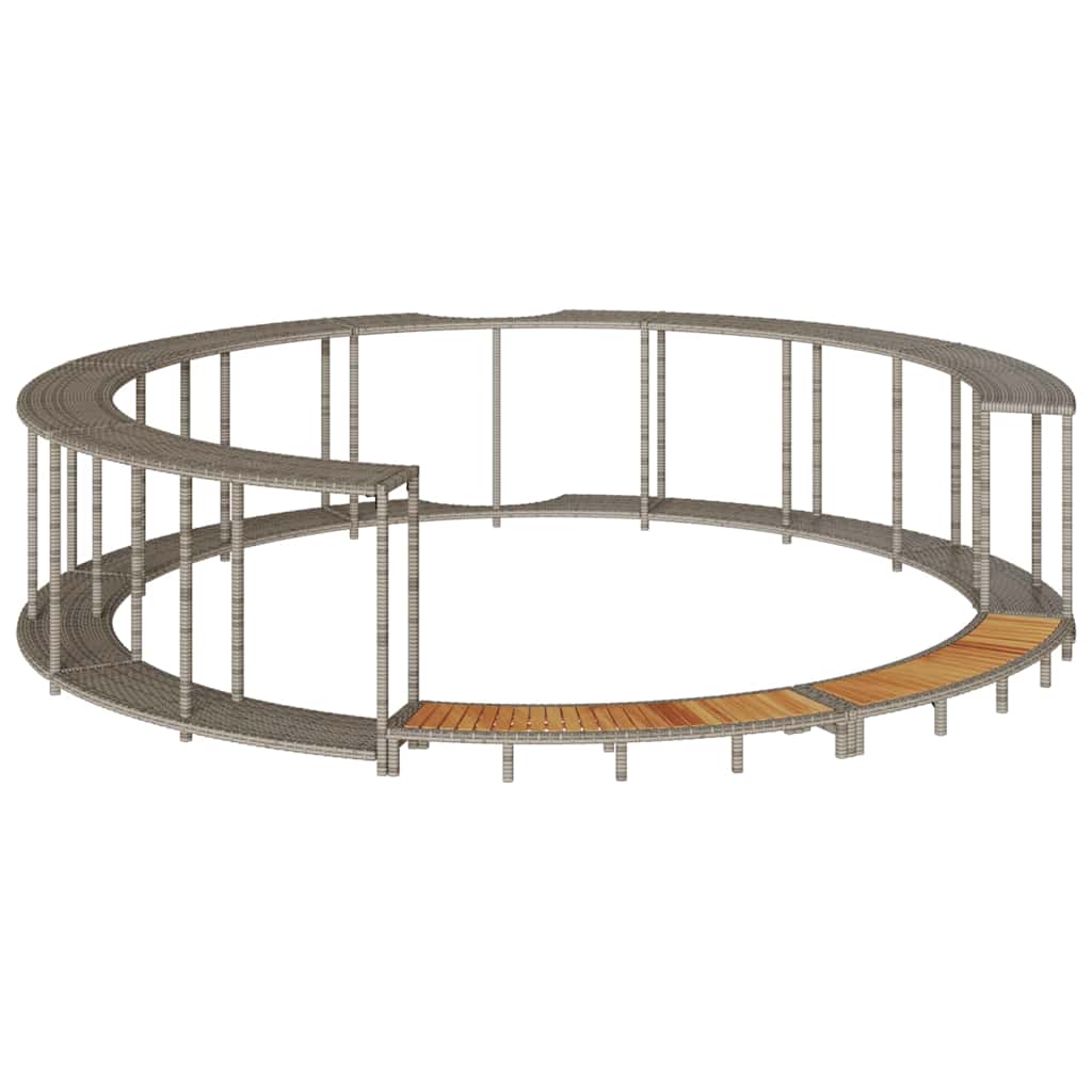Bordo per Vasca Spa con Portaoggetti&Gradino Polyrattan Grigio | homemem39