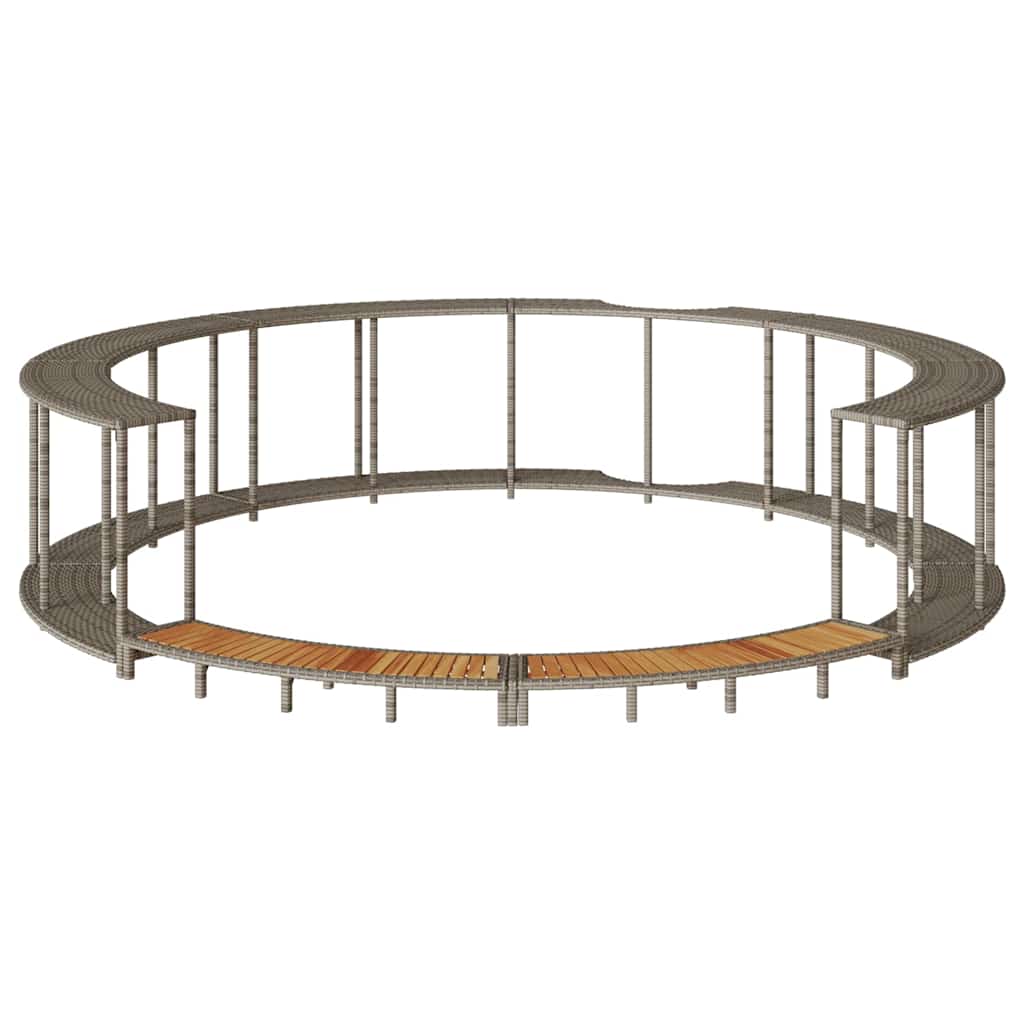 Bordo per Vasca Spa con Portaoggetti&Gradino Polyrattan Grigio | homemem39