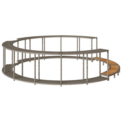 Bordo per Vasca Spa con Portaoggetti&Gradino Polyrattan Grigio | homemem39