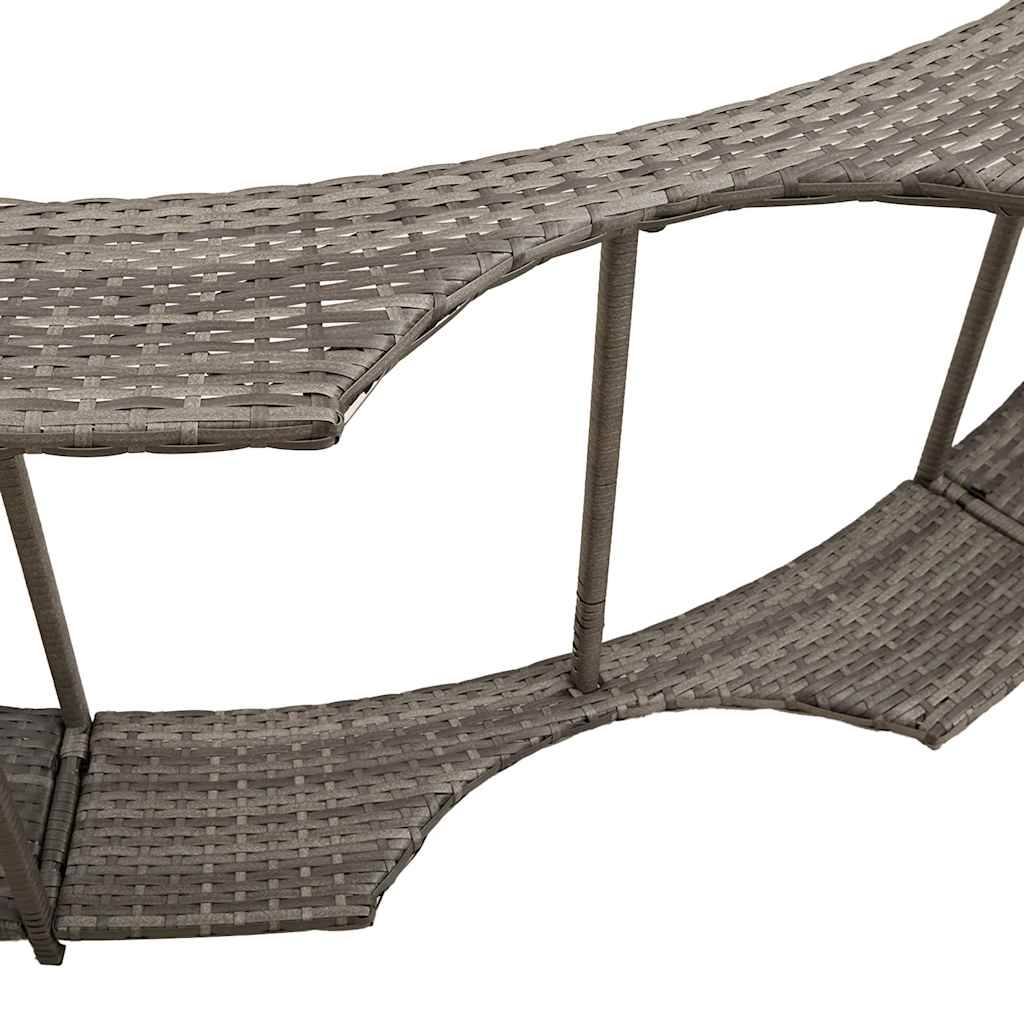 Bordo per Vasca Spa con Portaoggetti&Gradino Polyrattan Grigio - homemem39