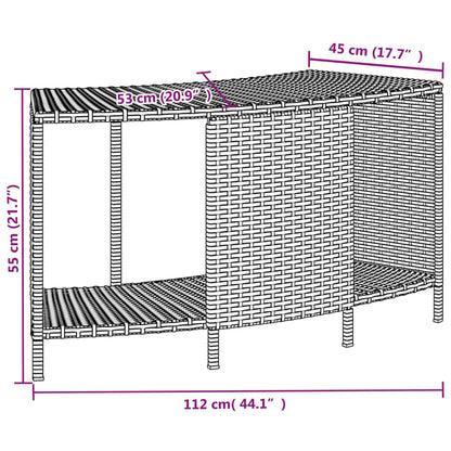 Scaffali Portaoggetti Vasca Idromassaggio 2pz Polyrattan Grigio