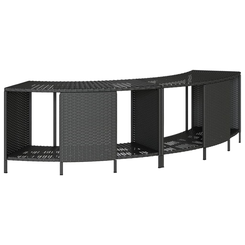 Scaffali Portaoggetti Vasca Idromassaggio 2pz Polyrattan Nero