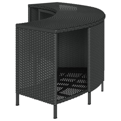 Scaffali Portaoggetti Vasca Idromassaggio 2pz Polyrattan Nero