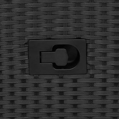 Sedia Reclinabile da Giardino con Cuscini Nera in Polyrattan - homemem39