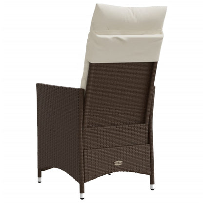 Sedie Reclinabili Giardino 2pz con Cuscini Marrone Polyrattan