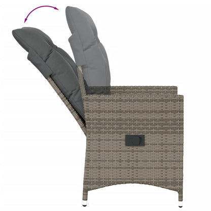 Sedie da Giardino Reclinabili 2 pz e Cuscini Grigio Polyrattan - homemem39