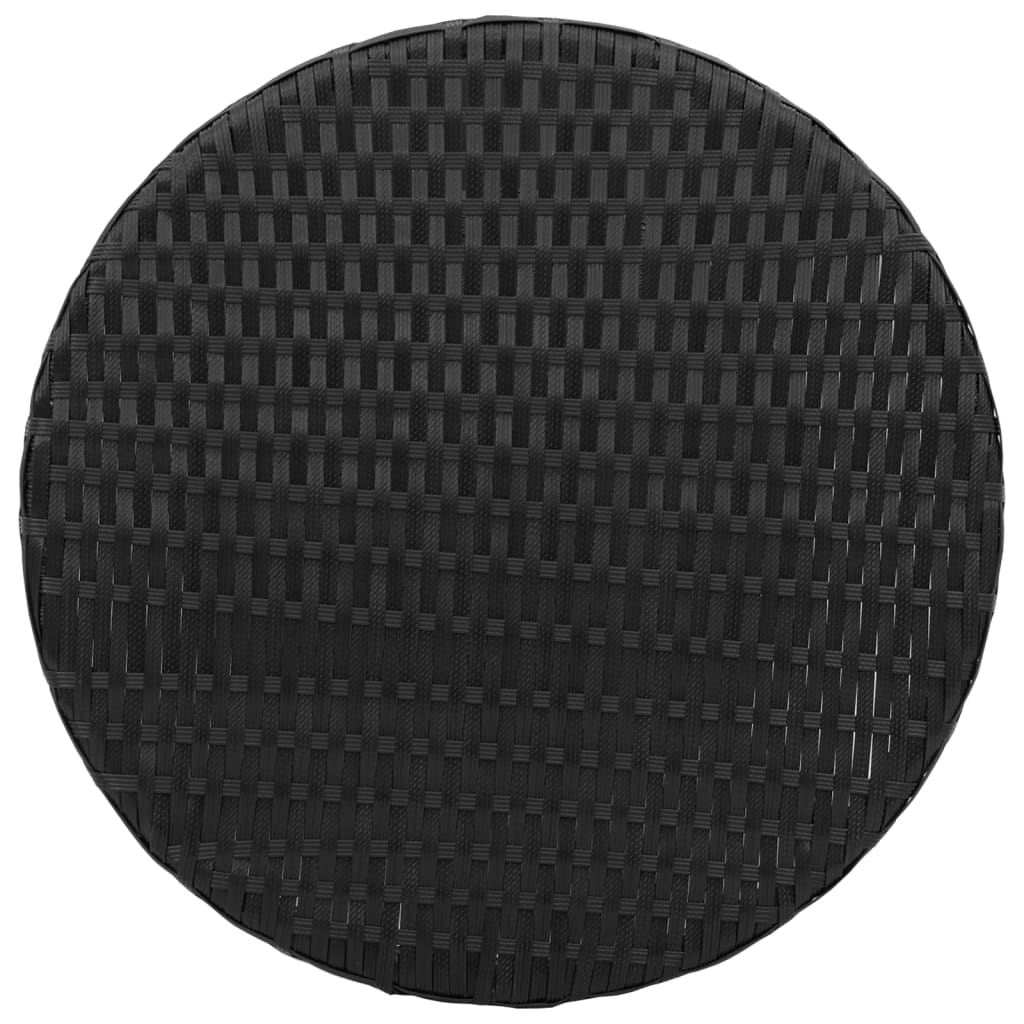 3-piece Bistro Set with Black Polyrattan Cushions