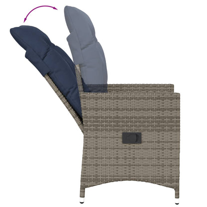 Set da Bistrot 3 pz con Cuscini Grigio in Polyrattan - homemem39