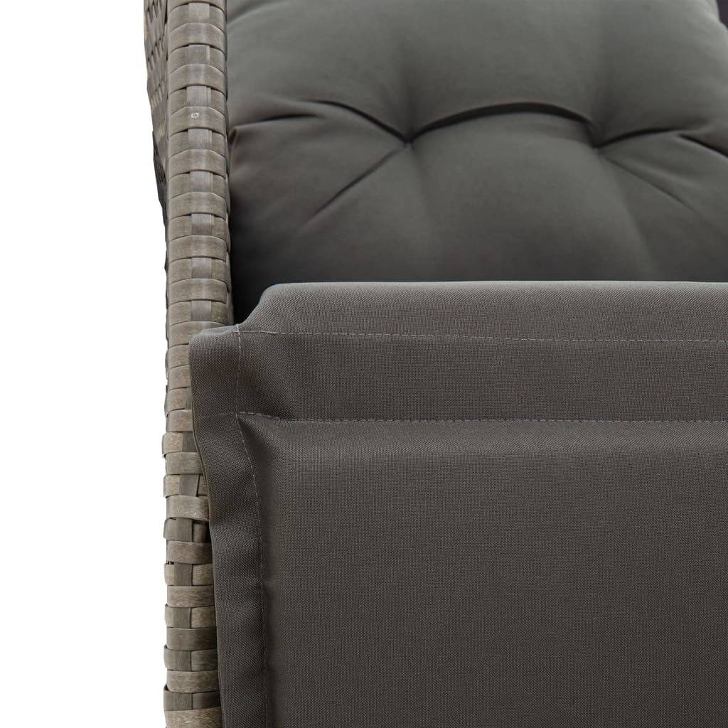 3-piece Bistro Set with Gray Polyrattan Cushions
