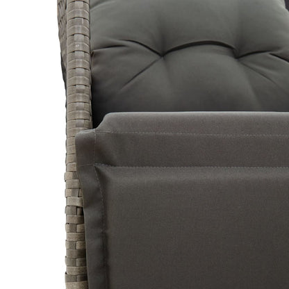 3-piece Bistro Set with Gray Polyrattan Cushions
