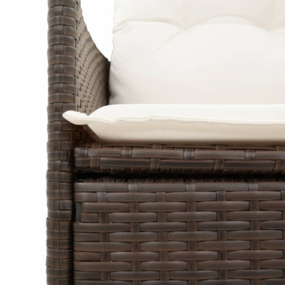 Divano Giardino Reclinabile 2 Posti Tavolino Marrone Polyrattan | homemem39
