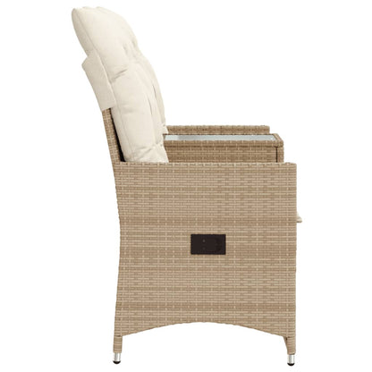 Divano Giardino Reclinabile 2 Posti Tavolino Beige Polyrattan | homemem39