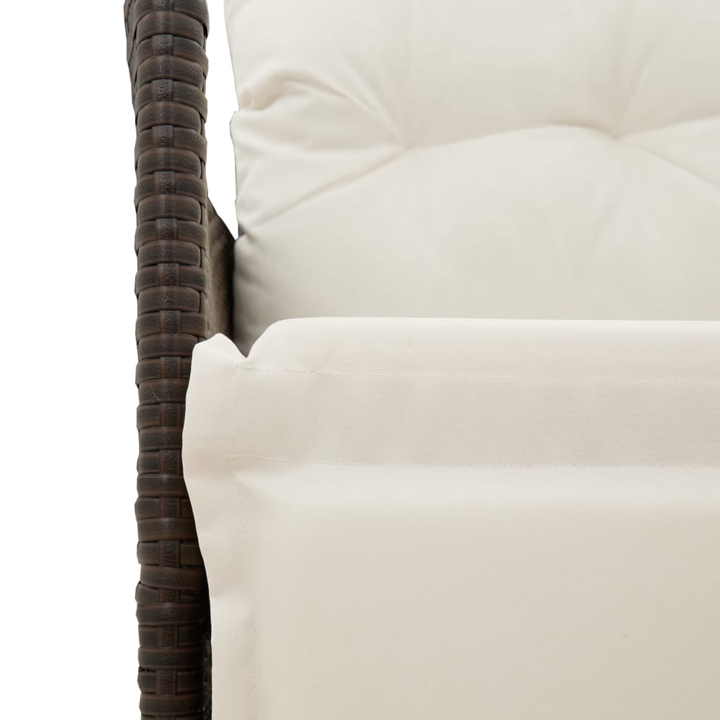 Divano Giardino Reclinabile 2 Posti Tavolino Marrone Polyrattan | homemem39