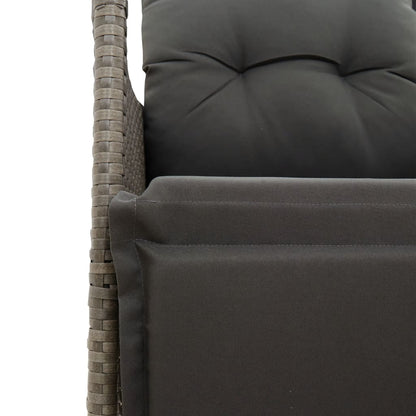 Divano Giardino Reclinabile 2 Posti Tavolino Grigio Polyrattan | homemem39